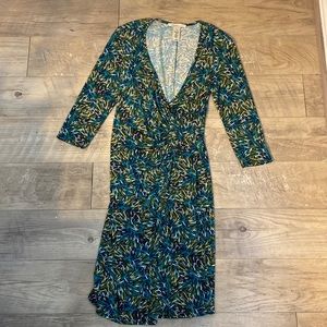 Laundry by Design Peacock 🦚 Color Mock Wrap Dress